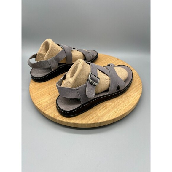 Chaco Wayfarer Sandals Womens Size 8 Gray Leather Loop Buckle Strap On Casual - Picture 2 of 10